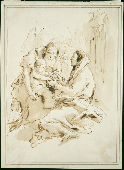 Den hellige familie, Saint Joseph med en bog af Giambattista Tiepolo