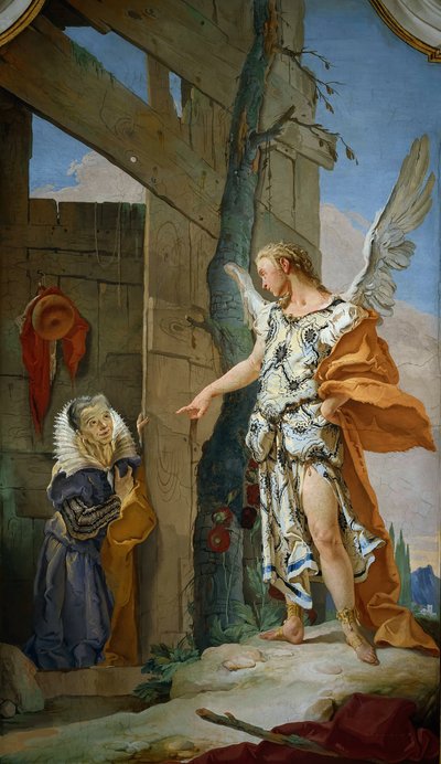 Englens optræden foran Sarah, ca 1728. af Giambattista Tiepolo