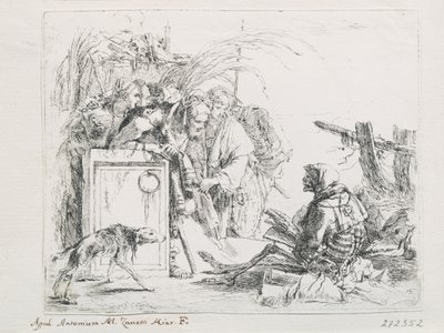 Besøget ved dødsfaldet. Fra serien Capriccios, midten af det 18. århundrede. af Giambattista Tiepolo
