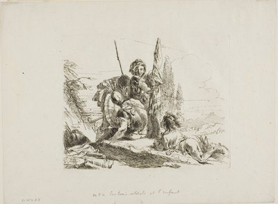 Tre soldater og en dreng fra Capricci af Giambattista Tiepolo
