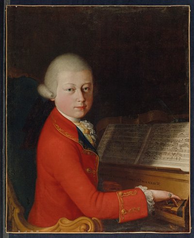 Portræt af Wolfgang Amadeus Mozart på 13 år i Verona af Giambettino (attr. to) Cignaroli