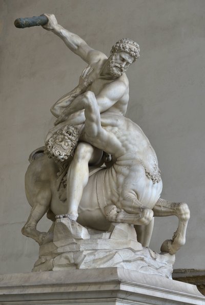 Herkules i kampen mod kentauren Nessus af (after) Giambologna