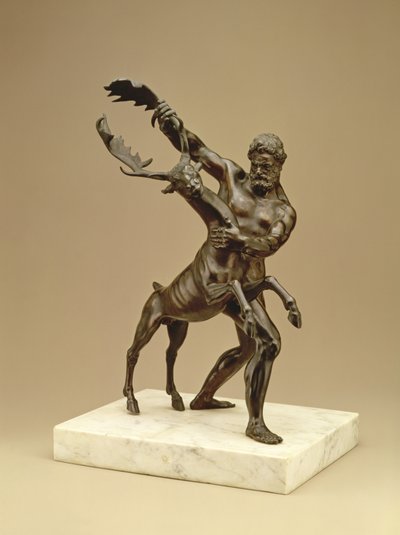 Hercules and the Arcadian Stag (bronze) af Giambologna