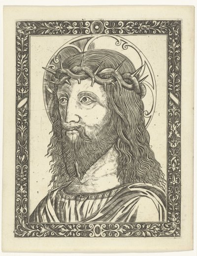 Kristi hoved med tornekrone i ramme af Giampietrino Birago (attributed to)