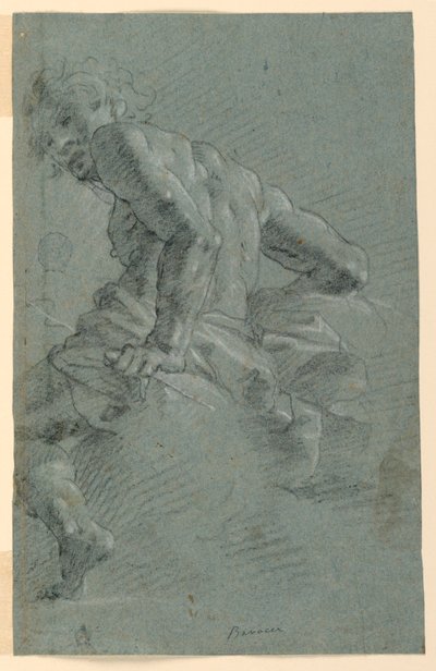 Undersøgelse af Hermes, forberedende undersøgelse til giganternes fald, loftfresco på Palazzo Moroni, Bergamo af Gian Giacomo Barbelli