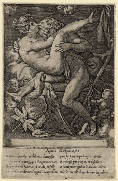 Jupiter og Mnemosyne efter Perino del Vaga, 1527 af Gian Jacopo Caraglio