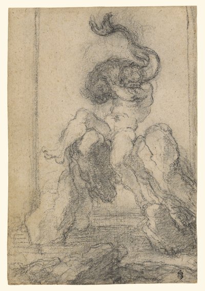 En marinegud med en delfin af Gian Lorenzo Bernini