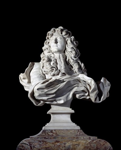 Buste af Louis XIV, konge af Frankrig. Skulptur af Gian Lorenzo af Gian Lorenzo Bernini