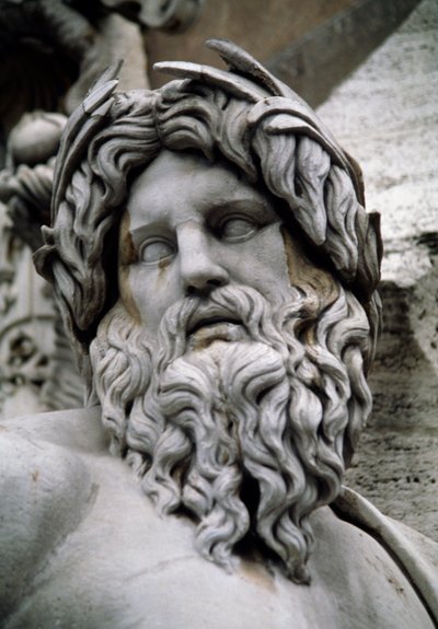 Personificering af Ganges-floden, Fountain of the Four Rivers (1500-tallet), designet af Gian Lorenzo Bernini (Napoli) af Gian Lorenzo Bernini