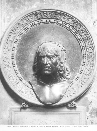 Buste af Andrea Mantegna (1431-1506) (bronze) (s/h foto) af Gian Marco Cavalli