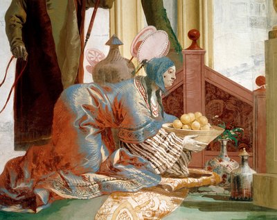 Obstgabe an die Mondgöttin, von Giandomenico Tiepolo (1727-1804), Fresko, Chinesischer Raum in der Foresteria (Gästehaus), Villa Valmarana 