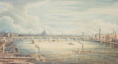 Fra Hungerford Pier, 1837 (wc på papir) af Gideon Yates