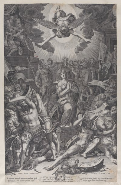 Martyrium af Saint Catherine, efter Bernardino Passari, 1588. af Gijsbert Van Veen