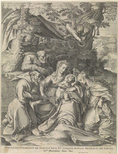 Mystisk ægteskab af Saint Catherine af Alexandria af Gijsbert Van Veen