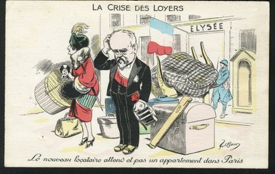 Postkort, satirisk i farver af Gil (1859 1931) Baer