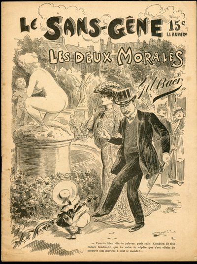 Sans Gene - Illustration af Gil Baer (1859-1931): Kunst, skulptur Statue, barndom, offentlig have, nøgenhed af Gil (1859 1931) Baer