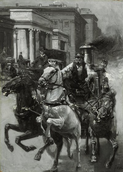Rush to the Fire, ca. 1900 af Gilbert Gaul