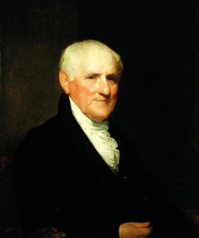 Portræt af Egbert Benson (1746-1833), ca. 1820 (olie på panel) af Gilbert Stuart