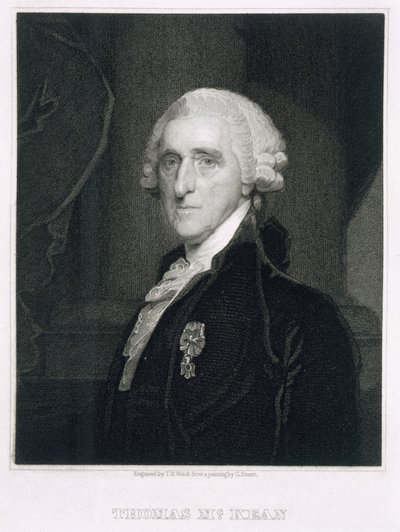 Portræt af Thomas McKean, indgraveret af Thomas B. Welch (1814-74) af Gilbert Stuart