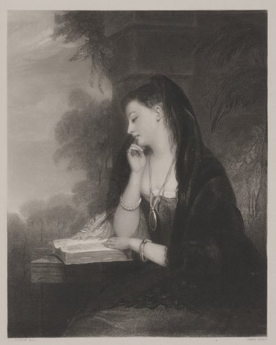 Den eftertænksomme (akvatint) af Gilbert Stuart Newton