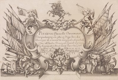 Adskillige stykker og ornamenter Darquebuzerie 4. udvidede udgave, ca. 1776. af Gilles Antoine Demarteau
