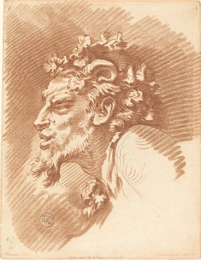 Hoved af en faun. af Gilles Demarteau