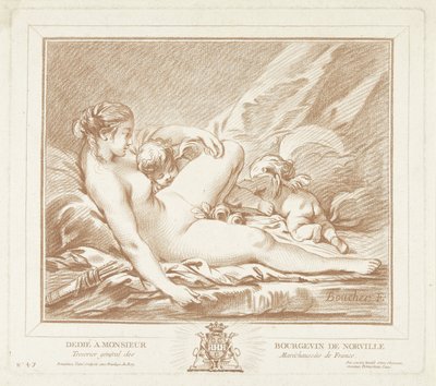 Liggende Venus mødte Amor en Anteros af Gilles Demarteau