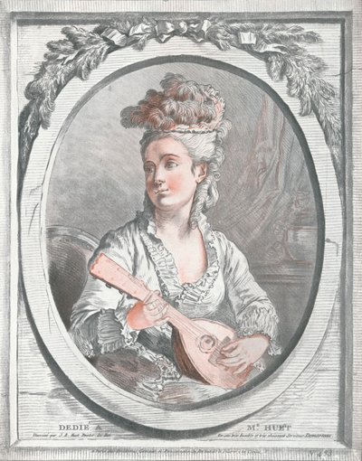 Portræt af Madame Huet, c1700-tallet af Gilles Demarteau
