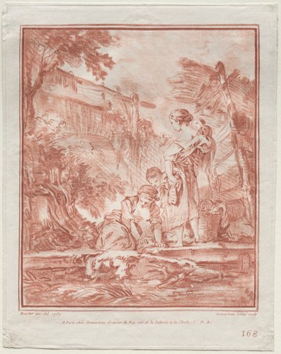 Vaskekonen, 1767. af Gilles Demarteau
