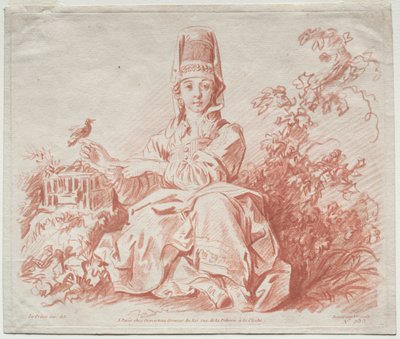 Ung pige holder en fugl. af Gilles Demarteau