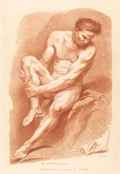 Akademi af Gilles Demarteau, the Elder after Carle Van Loo