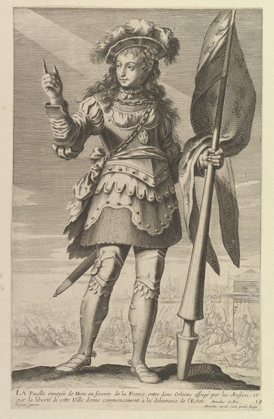 Jomfruen af ​​Orleans, 1647. Skaber: Gilles Rousselet, Abraham Bosse. af Gilles Rousselet and Abraham Bosse