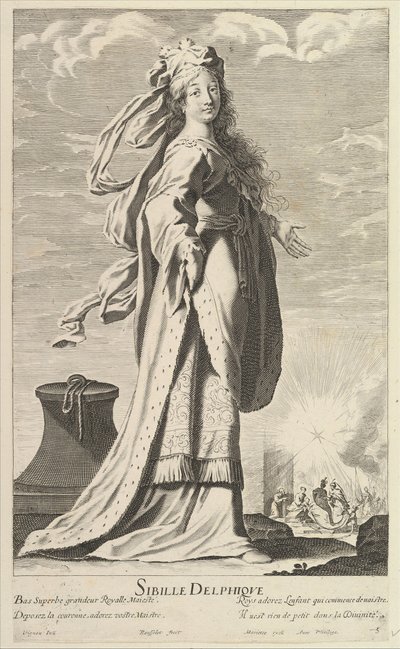 Delphic Sibyll, ca. 1635. Skaber: Gilles Rousselet, Abraham Bosse. af Gilles Rousselet and Abraham Bosse