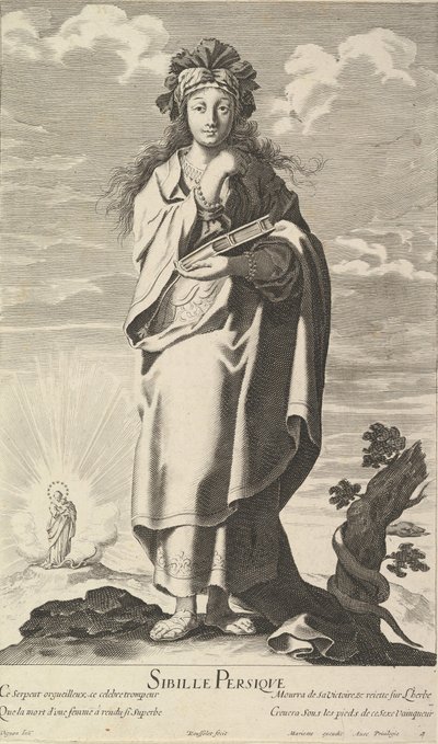 Persisk Sibylle, ca. 1635. Skaber: Gilles Rousselet, Abraham Bosse. af Gilles Rousselet and Abraham Bosse