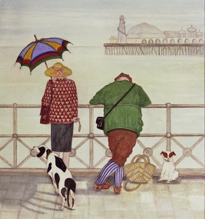 Brighton Pier, 1986 (akvarel på papir) af Gillian Lawson