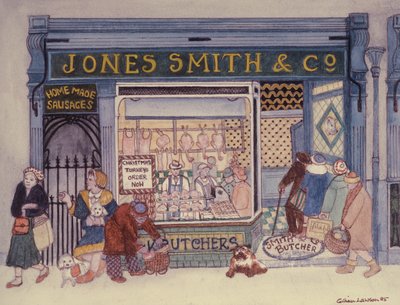Jones Smith & Co., slagterbutik af Gillian Lawson