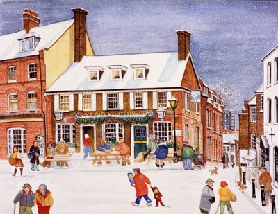 The White Bear, Hampstead, 1990 (akvarel på papir) af Gillian Lawson