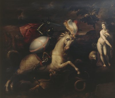 Saint George (olie på panel) af Gillis (c.1535-99) Congnet
