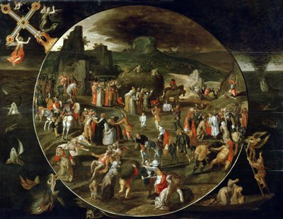 The Haywain, Allegory of the Vanity of the World (olie på panel) af Gillis (workshop of) Mostaert