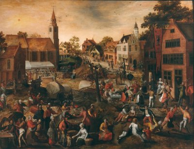 Landsbyfestival, midten af det 16. århundrede.. af Gillis Mostaert