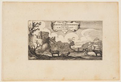 Titelblad, fra Tolv landskaber med figurer af Gillis van Scheyndel