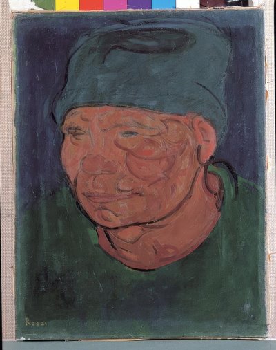 Grøn baret fisker af Gino Rossi