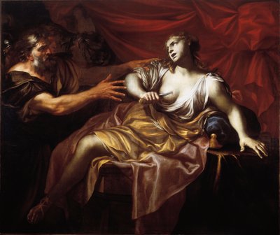 Lucretias selvmord (olie på lærred) af Gio Raffaele Badaracco
