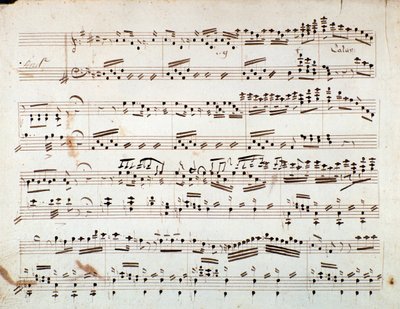 Første side med noder til den reducerede symfoni for Otellos klaver, opera af Gioacchino Rossini af Gioachino Rossini