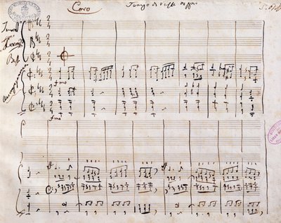 Håndskrevet partitur af Gioacchino Rossini (1792-1868) af Gioachino Rossini