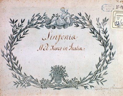 Side med partitur til symfonien i Tyrken i Italien af Gioacchino Rossini af Gioachino Rossini