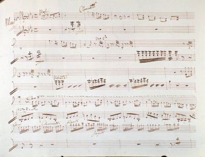 Side med partitur af violin til symfoni i Askepot, eller Goodness Triumphant af Gioacchino Rossini af Gioachino Rossini
