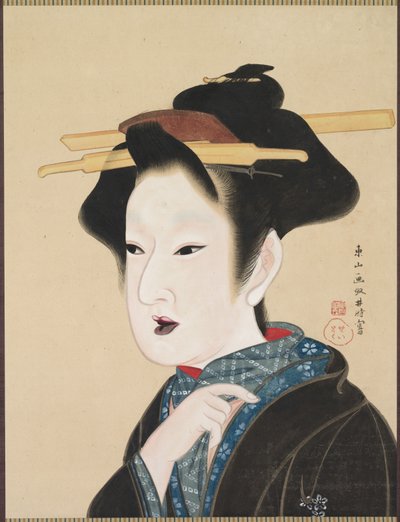 Portræt af en kvinde, 1800-tallet. af Gion Seitoku
