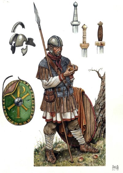 Det gamle Rom: Soldat i det romerske infanteri, 5. eller 6. århundrede. af Giorgio Albertini