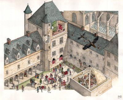 Middelalderen: Luftfoto af Palais des Dukes de Burgundy i Dijon (Cote d